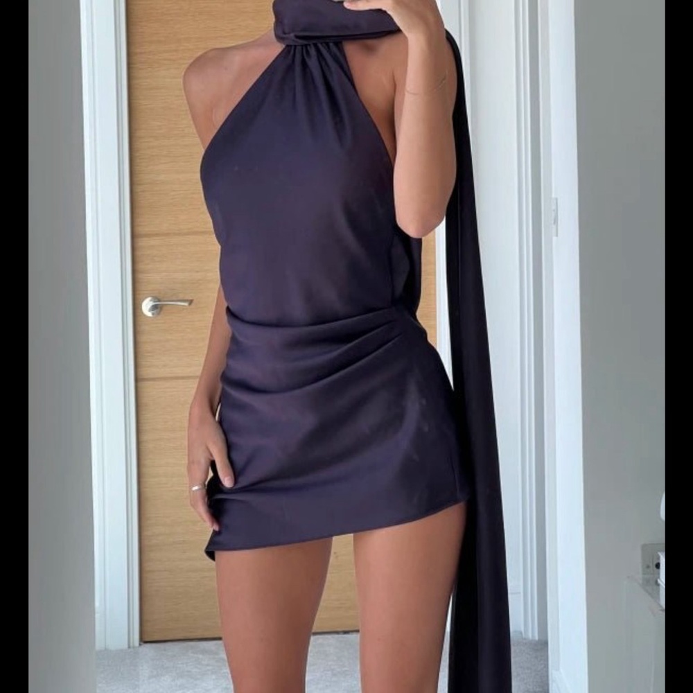 Elegant Black Halter Dress